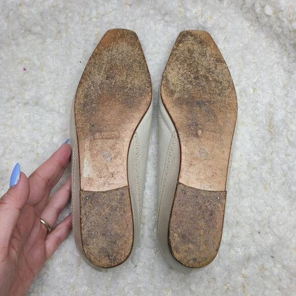 Gucci Vintage Two Tone Square Cap Toe Leather Flats Size 36.5 - Picture 6 of 11